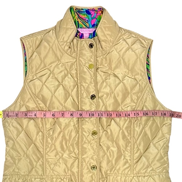 Lilly Pulitzer Quilted Beige Vest Size L - Picture 15 of 16